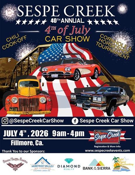 Sespe Creek Car Show flyer July 2026